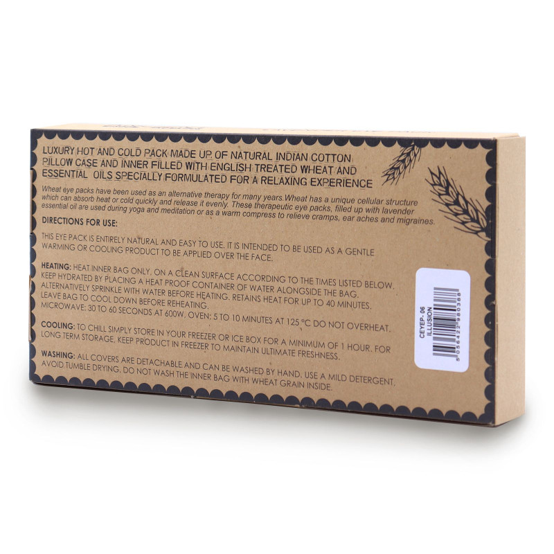 Coussin pour les yeux en coton naturel lavande et juco dans un coffret cadeau - Illusion