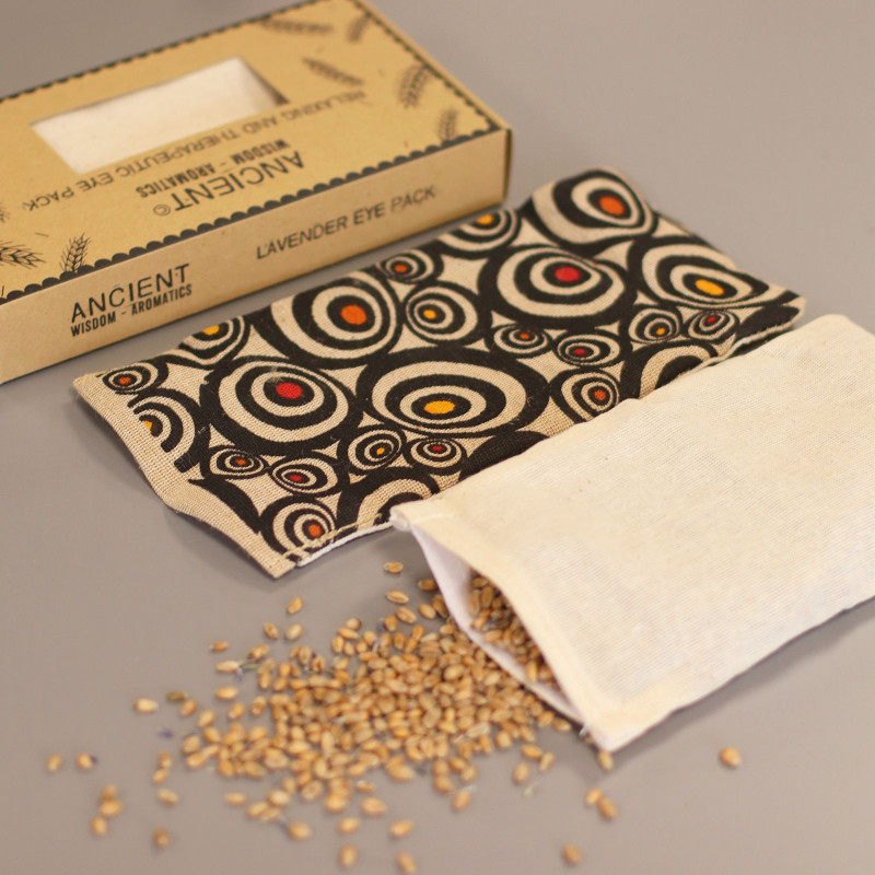 Coussin pour les yeux en coton naturel lavande et juco dans un coffret cadeau - Illusion