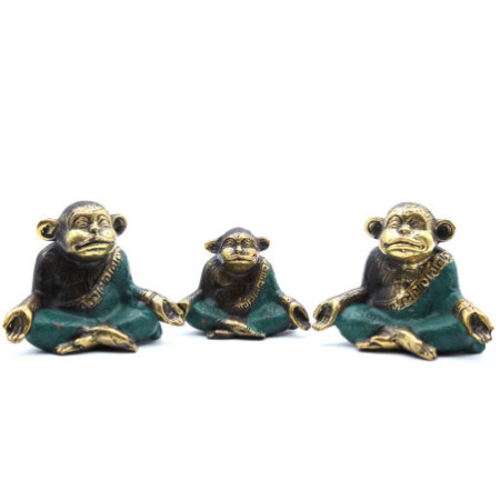 Ensemble de 3 - Famille de singes de yoga (tailles assorties)