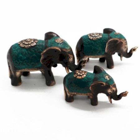 Lot de 3 - Éléphants porte-bonheur (tailles assorties)