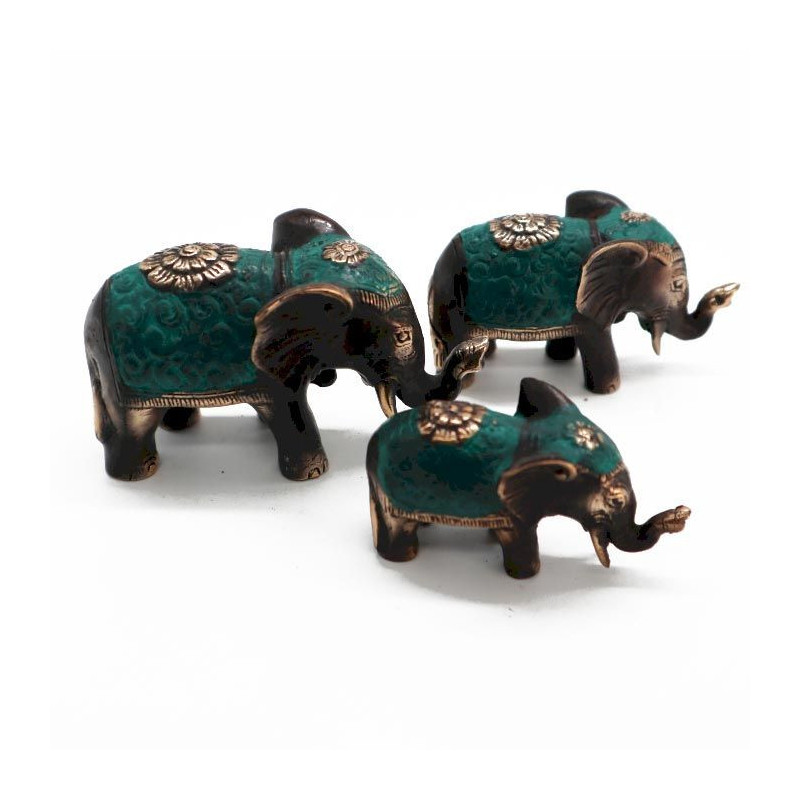 Lot de 3 - Éléphants porte-bonheur (tailles assorties)