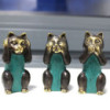Lot de 3 - Ne rien voir, ne rien entendre, ne rien dire - Chats en laiton