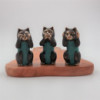 Lot de 3 - Ne rien voir, ne rien entendre, ne rien dire - Chats en laiton