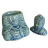 Brûleur à huile Bouddha assis - Bleu