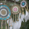 Attrape-rêves en macramé rose pastel 12 cm (couleurs assorties)