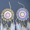 Attrape-rêves en macramé rose pastel 12 cm (couleurs assorties)