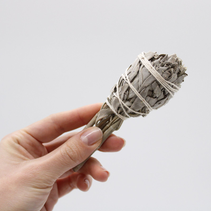 Bâton de maculage - Mini torche de sauge blanche 10 cm