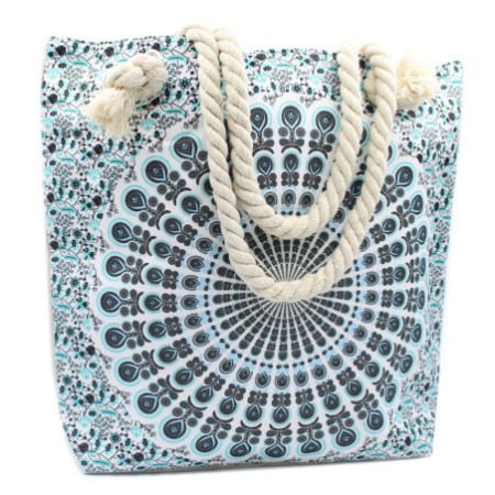 Sac Mandela avec poignée en corde - Bleu ciel
