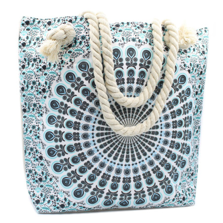 Sac Mandela avec poignée en corde - Bleu ciel