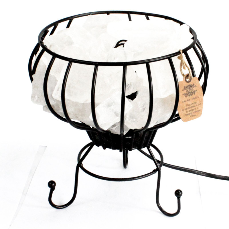 Lampe brasero à faible teneur en sel, câble, ampoule, sel blanc