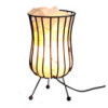 Lampe brasero en pierre de sel haute, câble, ampoule, sel blanc