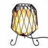 Lampe brasero en pierre de sel maillée, câble, ampoule, sel blanc
