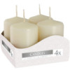 Lot de bougies piliers 40x60mm (4 pièces) - Ivoire