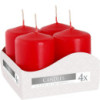 Lot de bougies piliers 40x60mm (4 pièces) - Rouge