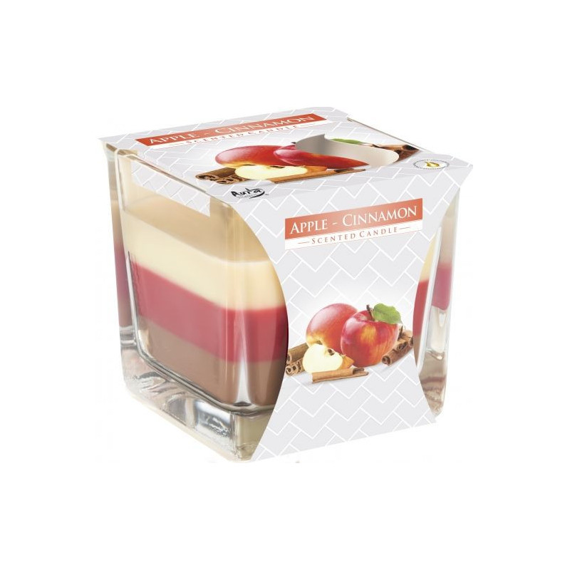 Bougie en pot arc-en-ciel - Pomme et cannelle