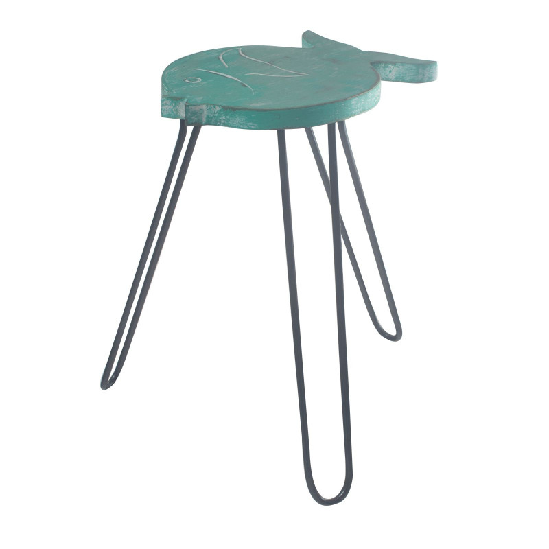 Support à poisson en bois Albasia - Turquoise