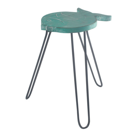 Support à poisson en bois Albasia - Turquoise
