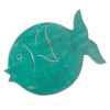 Support à poisson en bois Albasia - Turquoise