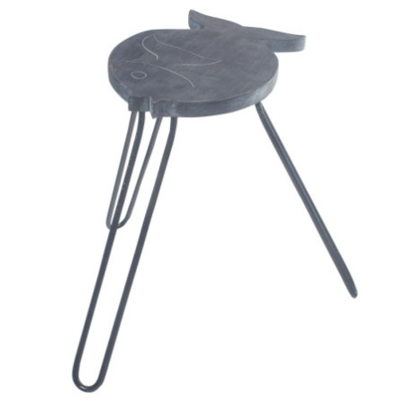 Support à poisson en bois Albasia - Gris délavé
