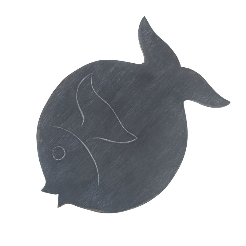 Support à poisson en bois Albasia - Gris délavé