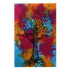 Couvre-lit simple en coton + tenture murale - Arbre d'hiver