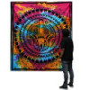 Couvre-lit double en coton + tenture murale - Hamsa