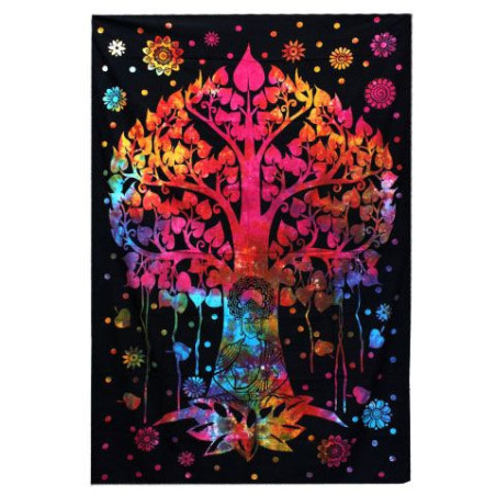Couvre-lit double en coton + tenture murale - Bodhi Tree