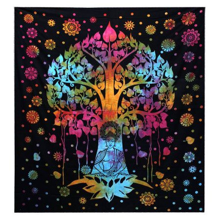 Couvre-lit simple en coton + tenture murale - Bodhi Tree