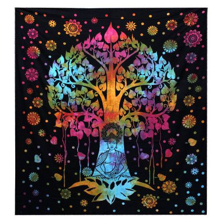 Couvre-lit simple en coton + tenture murale - Bodhi Tree