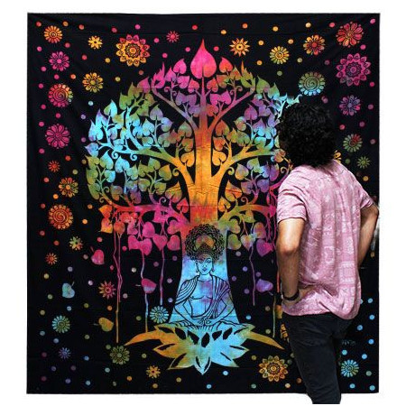 Couvre-lit simple en coton + tenture murale - Bodhi Tree