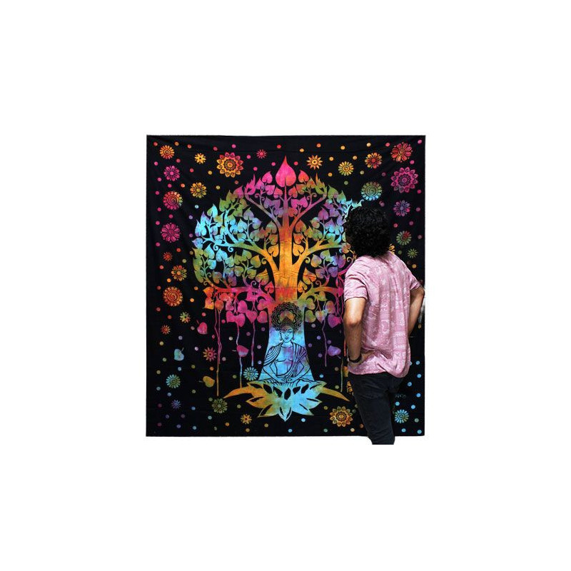 Couvre-lit simple en coton + tenture murale - Bodhi Tree
