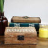 Coffret en bois blanchi à la chaux - 6x4 - Motif slave