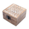 Coffret en bois blanchi à la chaux - Motif aztèque 4x4