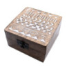Coffret en bois blanchi à la chaux - Motif aztèque 4x4