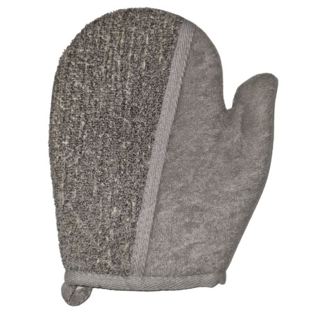 Gant de bain en bambou et lin - Charbon