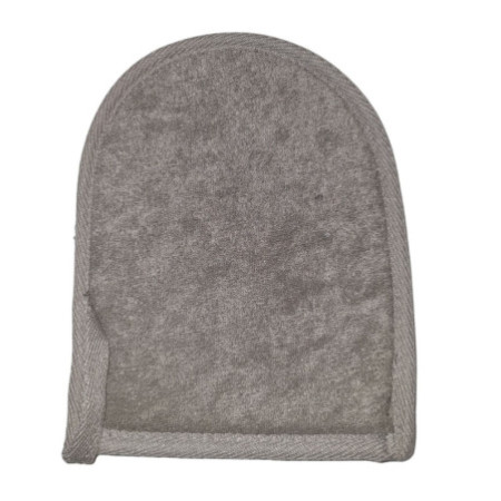 Gant de bain en bambou et lin - Charbon