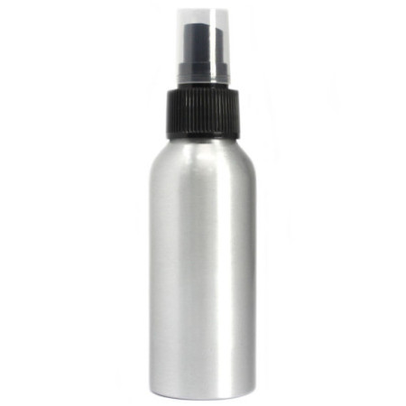 Bouteille en aluminium de 100 ml avec vaporisateur noir