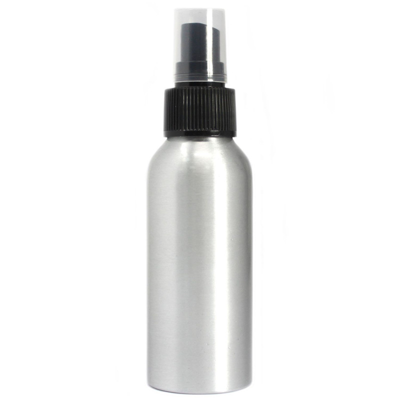 Bouteille en aluminium de 100 ml avec vaporisateur noir