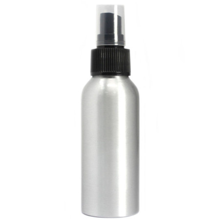Bouteille en aluminium de 100 ml avec vaporisateur noir