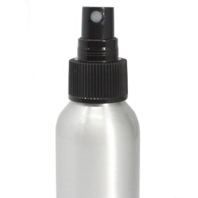 Bouteille en aluminium de 100 ml avec vaporisateur noir