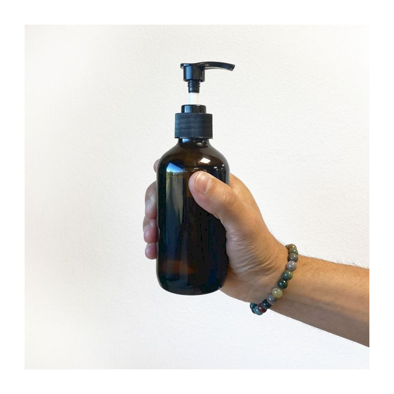 Bouteille ambrée de 250 ml avec pompe