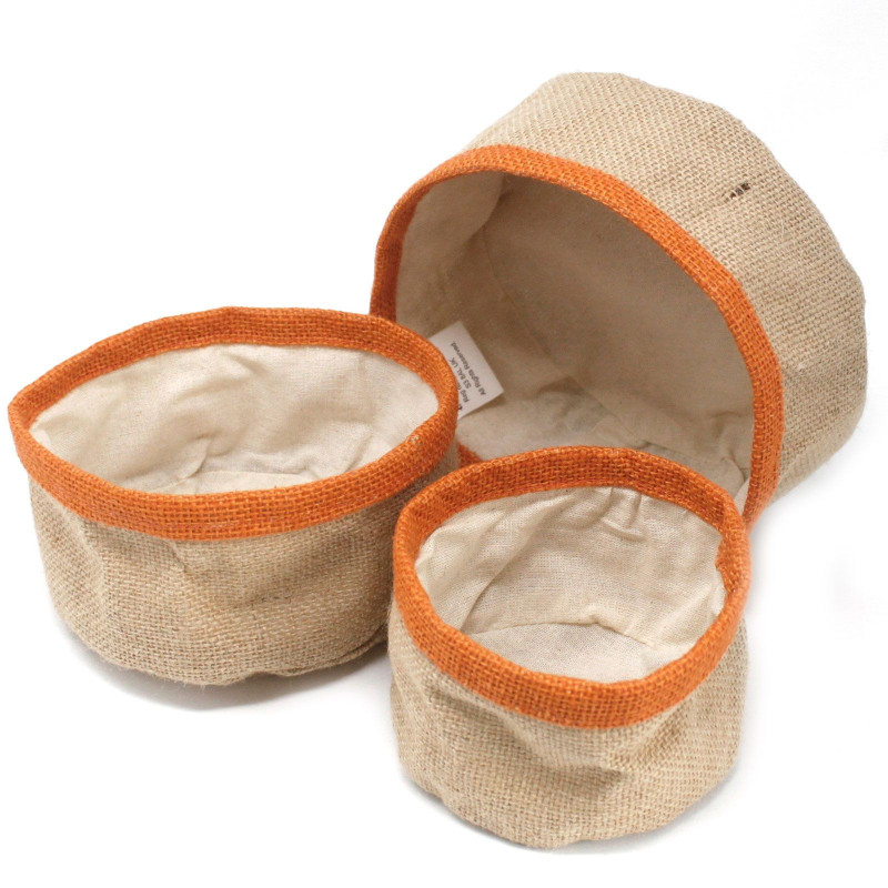 Lot de 3 paniers en jute naturel - Curcuma