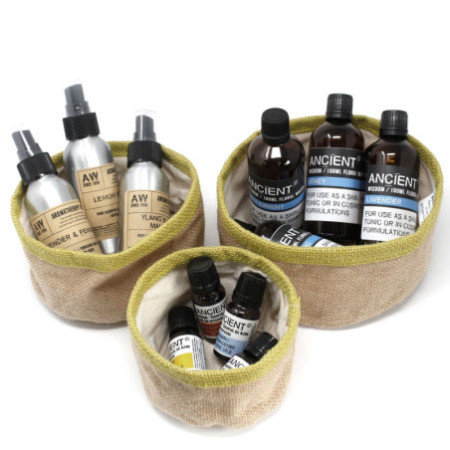 Lot de 3 paniers en jute naturel - Curcuma