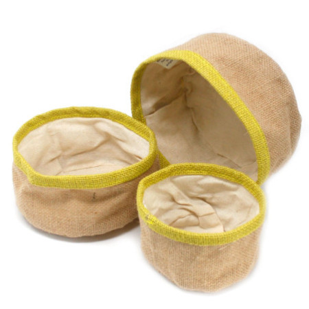 Lot de 3 paniers en jute naturel - Olive