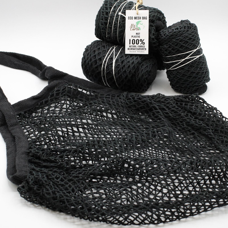 Sac en maille de coton pur - Noir