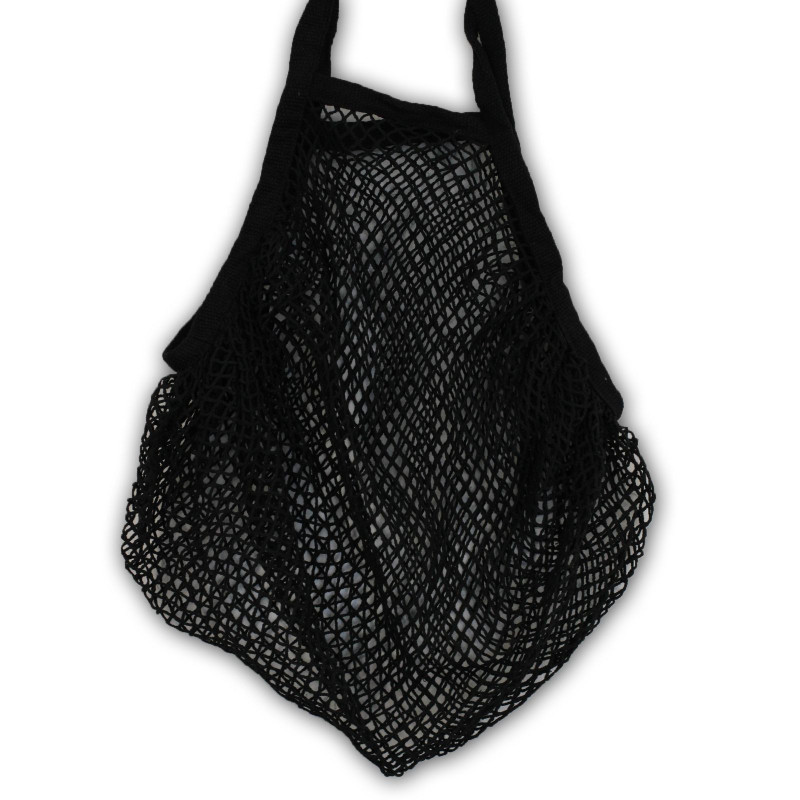 Sac en maille de coton pur - Noir