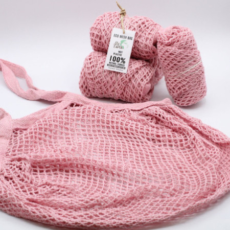 Sac en filet de coton pur - Rose