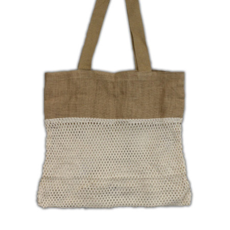 Sac en pur jute doux et coton - Naturel