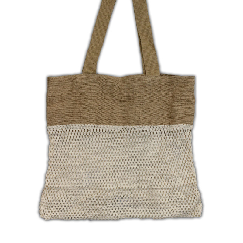 Sac en pur jute doux et coton - Naturel