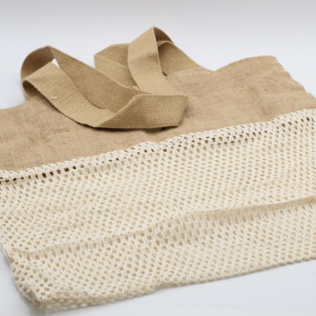 Sac en pur jute doux et coton - Naturel
